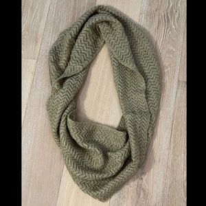 Tan knit infinity scarf